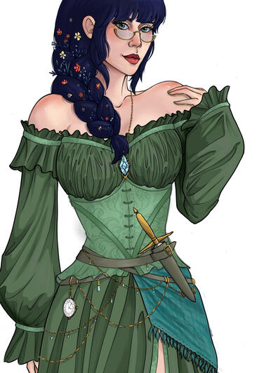 Barmaid half body